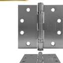 3 Pack - 4.5'' x 4.5'' Commercial Grade Ball Bearing Door Hinge, Non-Removable Pin, UL Listed & 3 Hour Fire Rated, Full Mortise, JS-5BB1 (Satin Chrome)