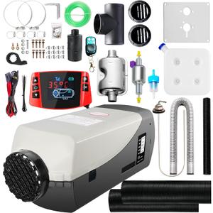 WAYSKA Diesel Air Heater 12V, 15L Tank, Diesel Heater 8KW, Muffler, Diesel Parking Heater with LCD Monitor & Remote Control for Trucks, Trailer, Boat and Motor-Home, Size: 2KW