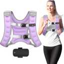 Fragraim Weighted Vest for Women Men - 8lb/10lb/12lb/16lb/22lb/25lb/30lb Weight Vest with Reflective Stripe, Detachable Phone Pouch, Ideal for Walking, Strength Training, Running, Workout, Cardio (Purple)
