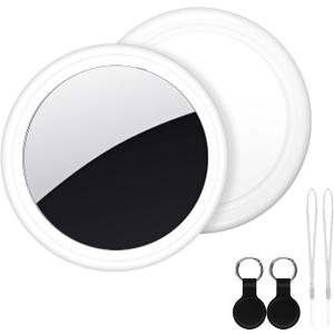 Air Tracker Tag 2 Pack [Apple MFi Certified] with Find My(iOS Only), Key Finder with No App Needed, Waterproof, 365-Day Standby, Wallet Key Bag Luggage Tracker (Silver)