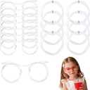 8 PCS Clear Silly Straw Glasses, Reusable Funny Glass Straws, Suitable for Humorous Party Gatherings, Birthday Parties, Classmates and Friends Get-Togethers