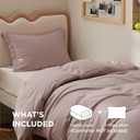 Bedsure Duvet Cover Twin/Twin XL Size - Soft Double Brushed Bedding Set for Kids & Adults, Zipper Closure, 2 Pieces, Includes 1 Duvet Cover (68"x90") & 1 Pillow Sham, NO Comforter, Dusty Rose