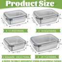 12 Pcs 304 Stainless Steel Food Containers with Lids Square Airtight Bento Lunch Boxes Metal for Snacks Sandwiche Storage Meal Prep Dishwasher Freezer Safe Office Home(12/18/25/28oz)(Black)
