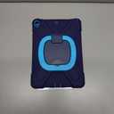 BATYUE iPad Air 3rd Generation Case 2019 / iPad Pro 10.5 inch Case 2017; Rugged Heavy Duty Protective Cover with Pencil Holder, 360 Swivel Stand, Shoulder Strap; for Kids (Navy Blue+Blue)