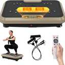 Vibration Plate Exercise Machine, Vibration Plate for Lymphatic Drainage Weight Loss, 999 Gear Shaping Vibrating Plate, Full Whole Body Workout Vibration Platform with Handles for Home Fitness (GOLD)