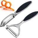 Vegetable Peeler, Potato Peelers for Kitchen Stainless Steel Multi-function Set Fruit Peeler For Kitchen and Household Tools Y & I Shape Swivel Blades with 2 Orange Citrus Peelers