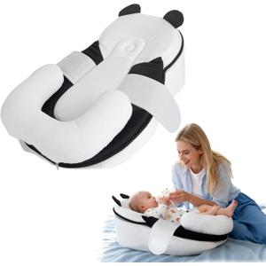 Rootling Baby Feeding Pillow, Anti Overflow Feeding Pillow for Reducing Spit-Up, Safety Nursing Pillow, Baby Lounger Reflux Wedge Breastfeeding, Removable top and Bottom (Small, Black)