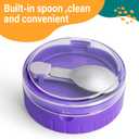 EONJOE Overnight Oats Containers with Lid and Spoon - 16oz Glass Mason Jars for Meal Prep, Yogurt,Pudding- Set of 4 (Orange+Fruit green+Blue+Purple)