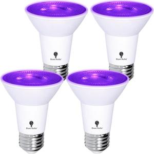4 Pack BlueX LED PAR20 Flood Purple Light Bulb - 8W (65Watt Equivalent) - Dimmable - E26 Base Purple LED Lights, Party Decoration, Porch, Home Lighting, Holiday Lighting, Flood Lights