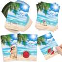Dunzoom 36 Pcs Christmas in Summer Scratch Off Cards Christmas Games Gifts Santa Claus Snowman Beach Theme Cards Bulk for Xmas in July Party Decorations Family Entertainment Rewards Supplies, 3 x 4 inches / 7.5 x 10 cm