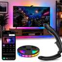 AOC TV LED Backlight, TV Lights that Change with TVs for 55-65 inch Screen, RGB Strip Lighting with Sensor, Syncs Behind the Monitor, Smart App Control, Movie Game Music & DIY Mode, 14.8FT