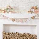 Cinnvoice Garland Bow Banner Themed Party Decorations Cute Hanging Ornaments for Home Mantel Fireplace Window(Heart,Retro Color)