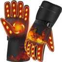 Heated Gloves for Men Women, Winter Warm Gloves with 3 Heating Temperature Control, Electric Hand Warmer Waterproof Touchscreen Thermal Gloves for Cold Weather Motorcycle Ski Snow Running Hunting