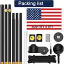 25FT Heavy Duty Aluminum Flag Pole Kit, In Ground Flagpole with Black Finish | Flag Poles for Outside House In Ground, Outdoor Flag Pole Kit with 3x5 US Flag, 80MPH Wind Resistant, Sectional Design