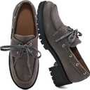 Ablanczoom Platform Oxford Shoes for Women : Lace Up Women's Platform Chunky Loafers with Lug Sole Dress Shoes for Work Business Taupe