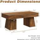 Farmhouse Coffee Table,Living Room Table,47 Inches Coffee Table with Thick Base, Accent Center Table for Living Room, Lounge,Tea Room Or Study,Rustic Brown Color, 47.2 x 23.6 x 19.7 inches