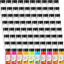 Sliner 200 Pcs 2oz Small Plastic Juice Bottles Ginger Juice Bottle with Lids Liquid Vial Reusable Clear Beverage Container with Lid, Freezer Safe, Leak Proof for Milk, Water(Black Lid)