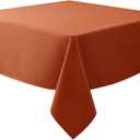 Biscaynebay Fall Tablecloth Textured Fabric Square Tablecloths 60x60 Inch, Rust Thanksgiving Autumn Harvest Water Resistant Fabric Tablecloths for Kitchen, Dining, Wedding, PartiesMachine Washable