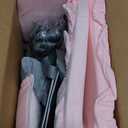 Jaoul Dog Car Seat for Small Dogs - Fully Detachable with Adjustable Straps Center Console Dog Car Seat - Comfortable Bow Design Pet Seats - Portable Pet Booster for Puppy, Cat (Pink Gray)