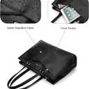 LOVEVOOK Laptop Tote Bag for Women 15.6 Inch Waterproof Leather Computer Bags Business Office Work Briefcase Black