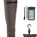 TIDEWE Hip Wader, Lightweight Hip Boot for Men and Women, 2-Ply PVC/ Nylon Fishing Hip Wader Brown Size 10