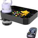 Car Seat Snack Tray for Kids Toddler Travel,Cup Holder Expander for Car,Toddler Travel & Road Trip Accessory for Mess-Free Snacking in The Car (Black)