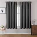 CUCRAF Blackout Curtains 45 inches Long 2 Panels Set for Bedroom, Light Grey Rod Pocket Room Darkening Curtain for Living Room, Thermal Insulated Window Drapes (W 52 x L 45 Inch)