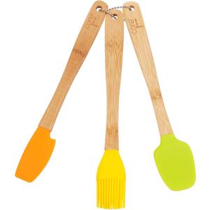 Core Kitchen 3 Piece Mini Utensil Set: Spreader, Basting Brush, Spatula. 8 Inches Long