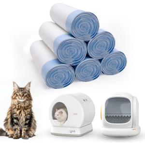 120 Count Self-Cleaning Cat Litter Box Liners Bag, Compatible with MeoWant-SCO1 and MeoWant-SCO2, Thick Heavy Duty Drawstring Replacement Cat Litter Box Liners-18"x 12.6" (Blue)