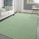Pettop 4x6 ft Light Green Area Rugs for Bedroom Living Room, Washable Memory Foam Indoor Carpet, Modern Aesthetic Minimalist Non Slip Soft Comfy Carpet for Boys Girls Dorm Home Decor