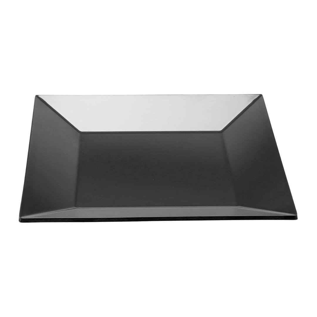GET ML-103-BK Melamine Break-Resistant Square Dessert Plates, 8", Black (Set of 12)