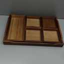 Serving Tray with 5 Removable Snack Boxes,Acacia Wood Snack Tray for Parties and Entertaining, Movie Night, Coffee Table and Charcuterie Serving