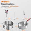 Veralune 10QT Outdoor Fish Fryer Kit, Heavy-Duty Aluminum Pot & 10QT Basket with Syringe, fixing rod, thermometer Cooking Chicken Wings, Seafood, French Fries