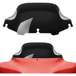 Amazicha Black 8" Wave Windshield Windscreen Compatible for 1996-2013 Harley Davidson Touring Street Glide/ Electra Glide/ Tri Glide FLHT FLHX FLHTK FLHTC FLHTCU