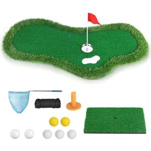Floating Golf Green for Pool, Floating Chipping Green Mat for Pool, Lake, with Ball Picker, Drift Floating Golf Putting Turf Game Set for Golfersplay and Improve Skills in Outdoor and Pool Games