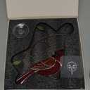 Red Cardinal Stained Glass Bird Suncatcher for Mom, Grandma, Women - Real Glass Window Hanging Ornament - Handmade Bird Lover Home Decor (Gifts Ready Packaging)