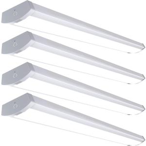 HYPERLITE 4FT 60W LED Wraparound Light, 6600lm Linkable 60W/50W/40W 5000K Led Shop Lights Surface Mounting, ETL,AC120V LED Ceiling Office Wrap Light for Kitchen, Hallway, Fluorescent Replacement, 4P (4 PACK)