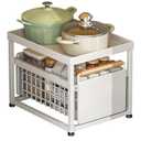 2 Tier Pull-out Storage Organizer, Slide Out Kitchen Cabinet Storage Sliding Shelves, Under Sink Organizers Drawer, Mesh Cabinet Basket with Handle for Bathroom, Home(White, Single Layer L)