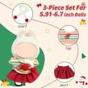 2 x Doll Clothes 17cm/15cm Outfit Set Party Clothes High-End Fashion Outfits Suitable Accessories Christmas Cloak Halloween Premium Clothing 5.91-6.7 inch (No Doll) (LBB-256) (Vintage Christmas Skirt)