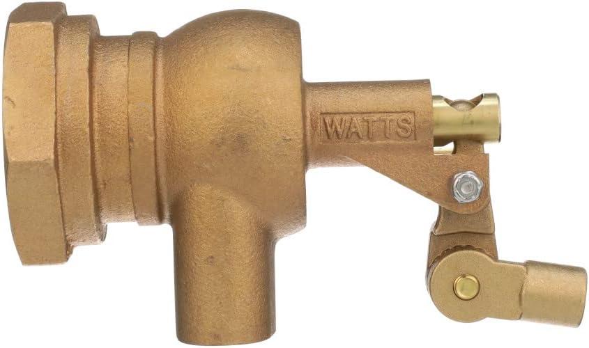 Watts 2000 Series 2" Bronze Heavy Duty Float Valve, Female NPT Threaded Inlet, Tank Wall Mountable, Machined Flange, Serrated Arms, Replaceable Seals, Max Working Temperature 180° F