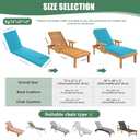 Chaise Lounge Cushions Outdoor Set of 2 - Waterproof and Fade Resistant Sun Lounger Replacement Cushions - Patio Lounger Pads with Removable Cover for Pool, Deck, Lawn, 72 x 21 x 3 Inch, Teal