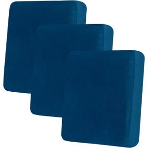 hyha Velvet Couch Cushion Covers, Soft Sofa Seat Covers for sectional 3 Cushion Couch Washable, Magic Sofa Slipcover with Elastic Bottom, Non-Slip Furniture Protector for Pets, Kid(3PC, Royal Blue)