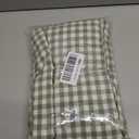 KKJIAF Sage Green Gingham Tablecloth 60 x 84 Inch, Cotton Plaid Tablecloth with Ruffle Edge Design, Linen Feel Classic Farmhouse Checkered Table Cover for Kitchen Parties Living Room Decoration