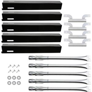 Hisencn Parts Kit Replacement Fits for Brinkmann 5 Burner 810-8501-S Gas Grill Models, Grill Burners, Heat Plates, Crossover Tubes