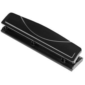 Basics 3 Hole Punch, 10 Sheet Capacity, Black, EasyClean Tray