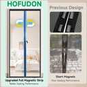 HOFUDON Upgraded Magnetic Screen Door Mesh, Full Strip Magnets, Heavy Duty Fiberglass Mesh, Door Screen Magnetic Closure for Single Door Size 32 x 80 Inch, Screen Door Size 35 x 82 Inch Black