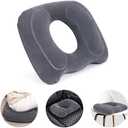 AirSwim Inflatable Hemorrhoid Pillows, Donut Pillow for Tailbone Pain, Adjustable Inflatable Seat Cushion for Bed Sores, Postpartum Pregnancy, Car Seat, Airplane, 17.7'' x 15.4'' x 4.3''(Grey)