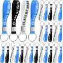 Ecation 50 Pcs Class of 2026 Graduation Keychains Silicone Rubber Keyring Graduation Party Favors Gifts(White, Black, Blue)