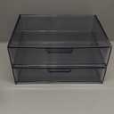 STORi STAX Plastic Stackable Organizer Drawers (Set of 2) Classic Grey | 12.5" Wide | Set Includes Two Open Drawer | Organize Office Desk Accessories & Sort Paper | Made in USA