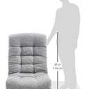 Amazon Basics Swivel Foam Lounge Chair with Headrest, Floor-Compatible, Adjustable, Gaming, 26.3D x 23.5W x 13.7H in, Grey